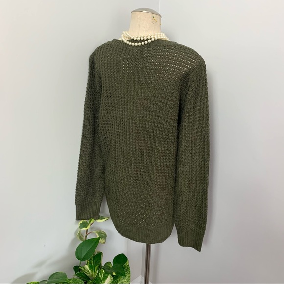 Moss Green Loose Knit Sweater (M/L) - Picture 4 of 7